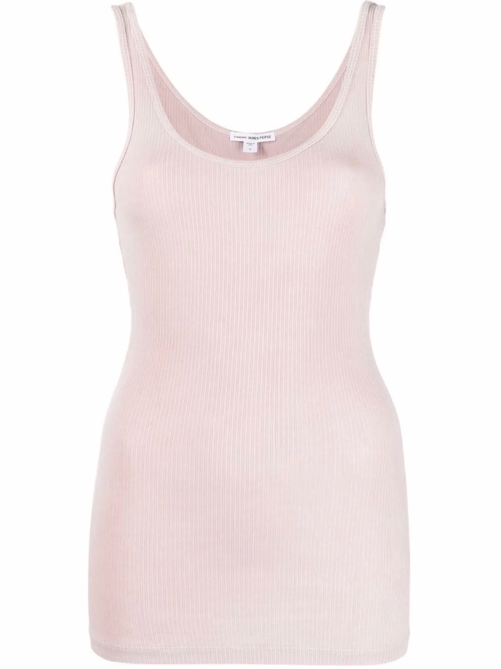 James Perse Classic Ribbed Supima Cotton U-Neck Tank Top - Light Pink, 2, M